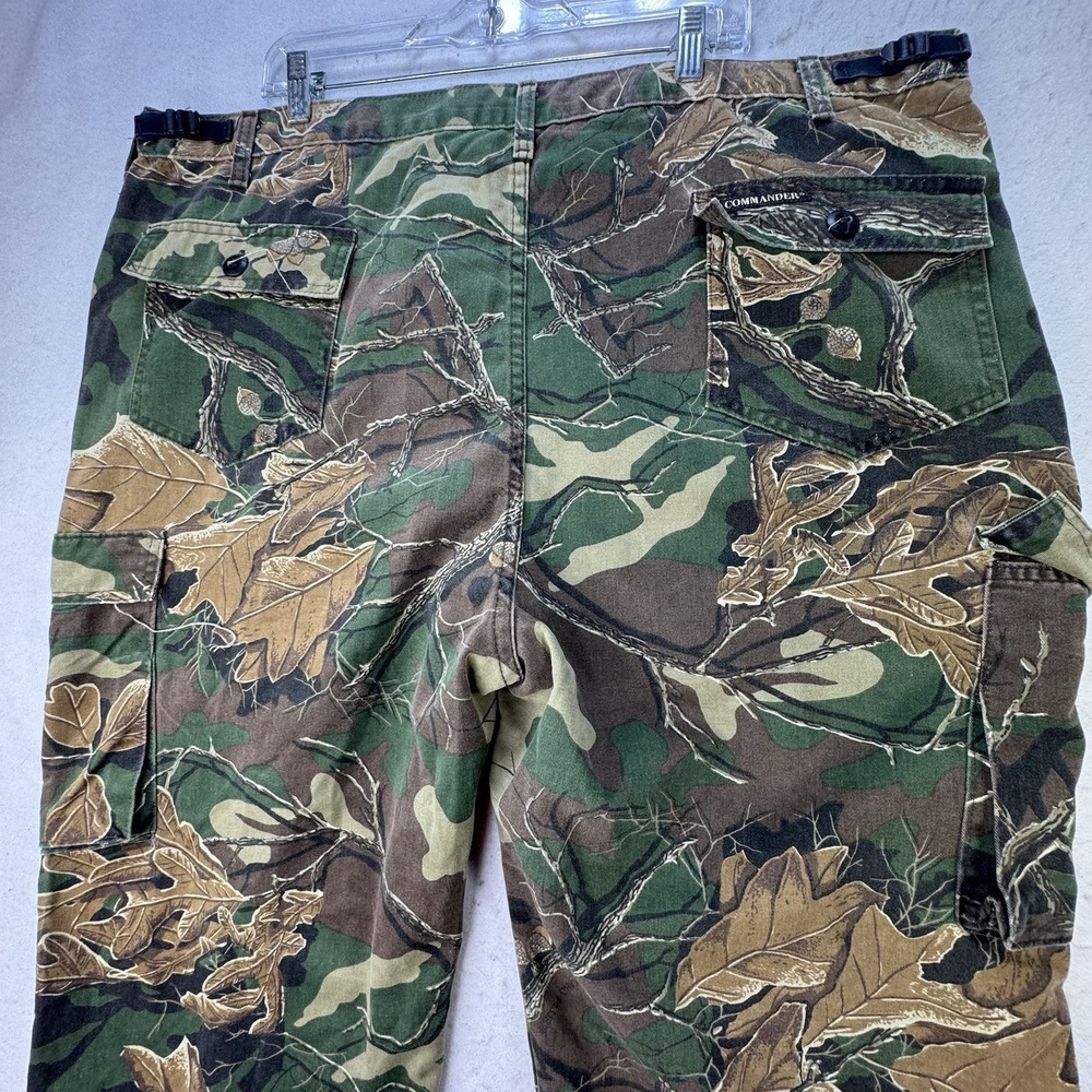 Vintage Y2K Commander Men's 2XL Waist 46-48 Hunting Camo Cargo Pants Adjustable - Picture 10 of 13